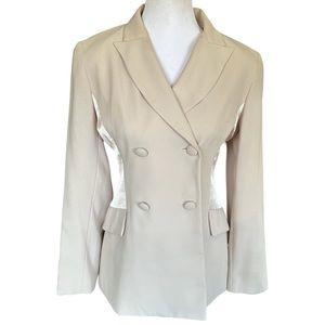 Hugo Buscati Champagne Colored Blazer With Stunning Side Detail Size 4